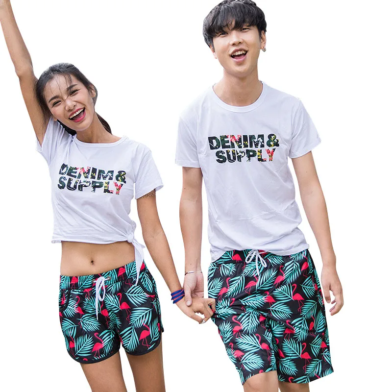 2018 модные шорты для пар Летние Гавайские пляжные влюбленных Бермуды купальные