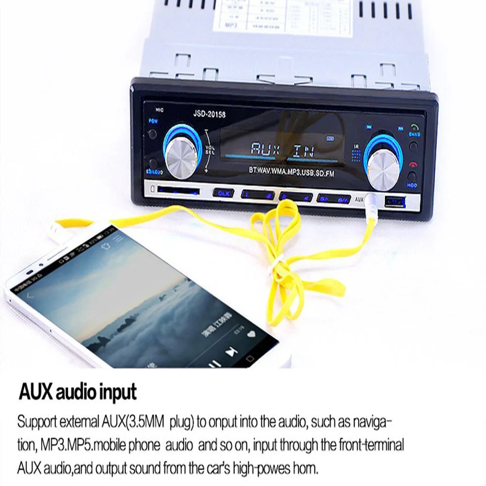 Автомагнитола JSD - 20158 12 В Bluetooth V2.0 стерео mp3-плеер FM радио приемник поддержка USB AUX