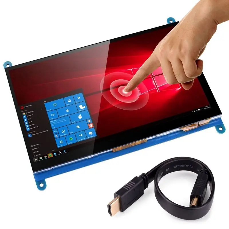 7-дюймовый сенсорный TFT ЖК-дисплей модуль HDMI 800x480 для Raspberry Pi 3 2 Model B и RPi 1 + A BB Черный