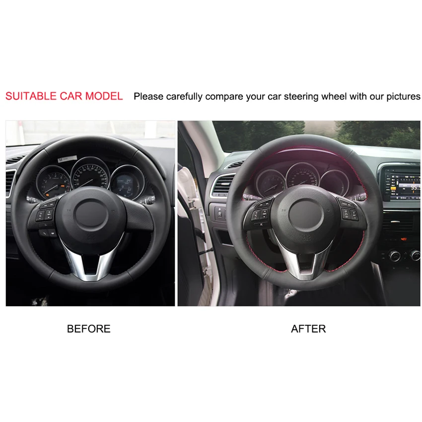 Искусственная кожа PU для Mazda 3 Axela 6 Atenza 2 Чехол рулевого колеса автомобиля Scion iA Toyota