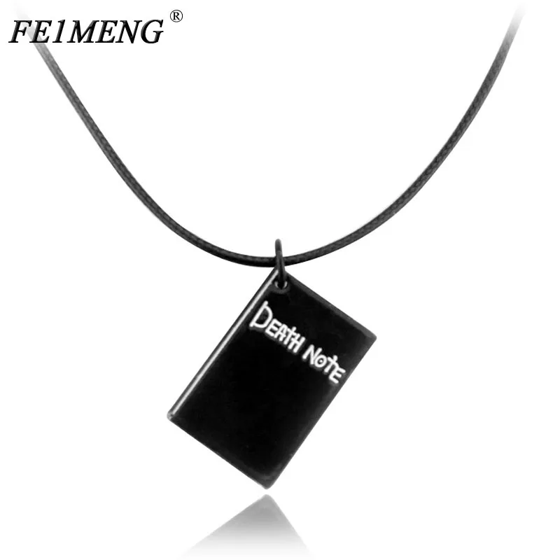 Classic Anime Death Note Necklace Rope Leather Choker Fashion Black Note Book Model Pendant Necklace For Women And Men Accessory