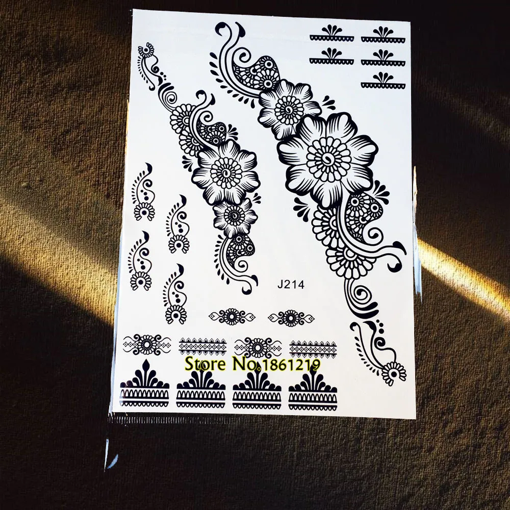 25 стилей Индийский Слон черный хна временная татуировка водонепроницаемый