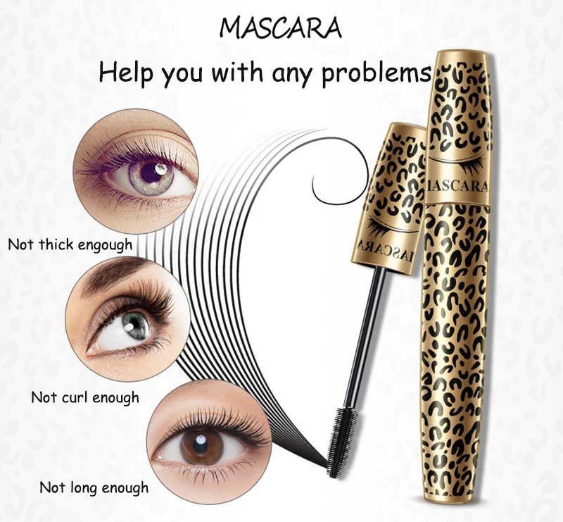 BIOAQUA бренд Леопард 3D черная Удлиняющая Тушь для ресниц Набор для макияжа водостойкая Подкручивающая густая Удлиняющая косметика для ресниц