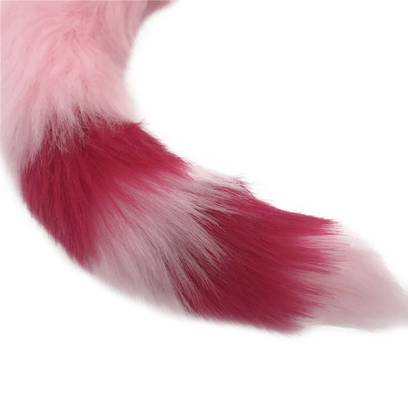 Анальная пробка с резьбой из нержавеющей стали секс игрушка 40 см лисьим хвостом