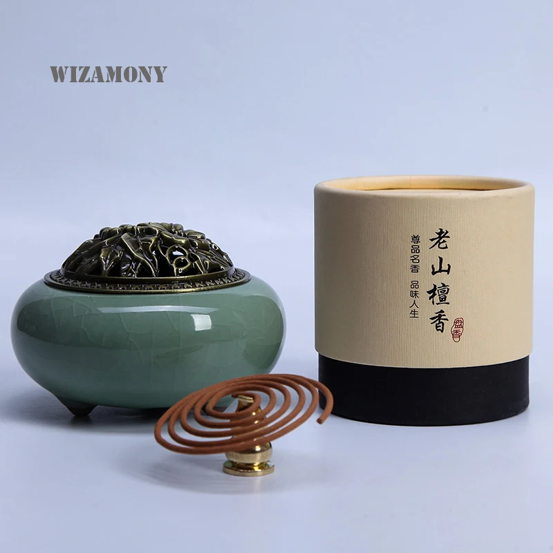 2016 новое поступление Longquan Celadon три фута ладан и курильщик группа сплав ладана