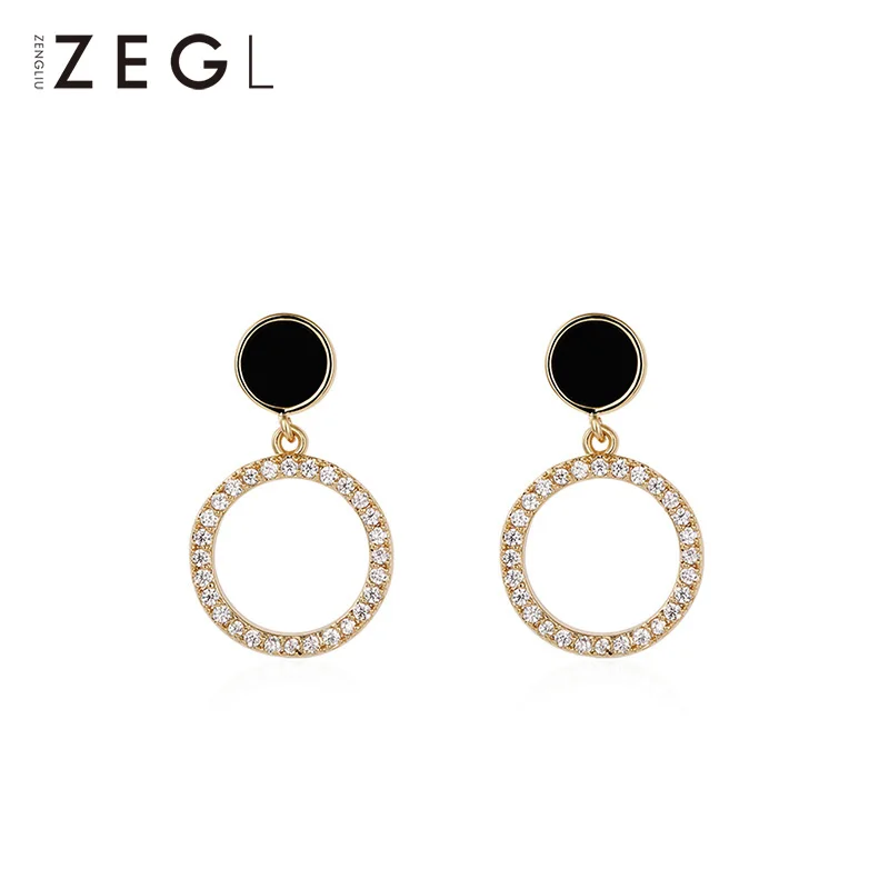Женские круглые серьги ZEGL корейские короткие кольца персонализированные