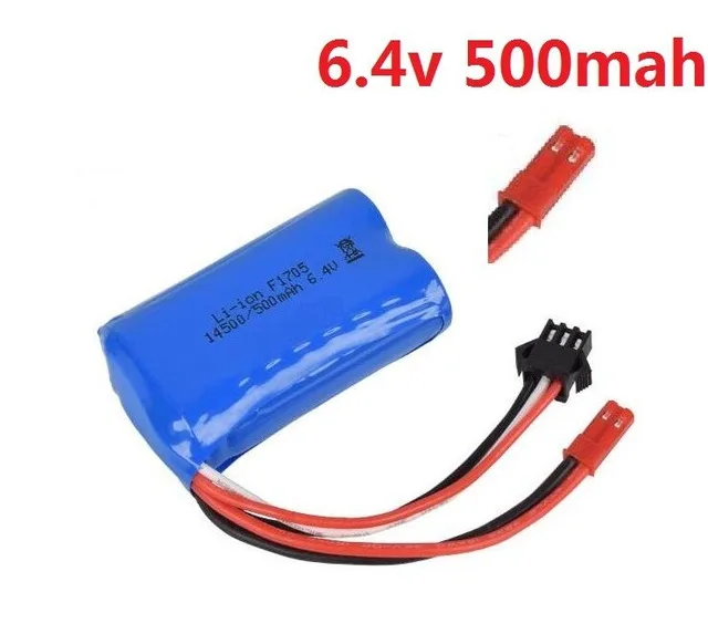 Литий ионный аккумулятор JST plus для wltoys 6 4 В 500 мАч Радиоуправляемый автомобиль