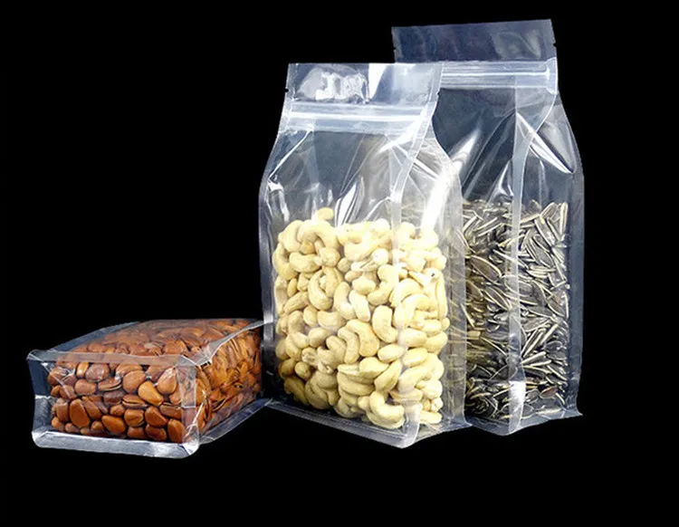 Leotrust 50 шт 3D стоьте вверх пластичный Ziplock мешок высокий ясный окно закуска для кофе-брейка печенья риса упаковывая мешок пластиковые подарочные пакеты
