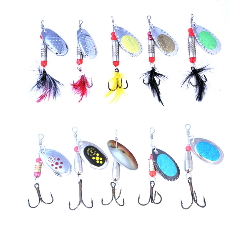 CIBO набор ложек для ловли рыбы блесны с металлическими блестками серебристые