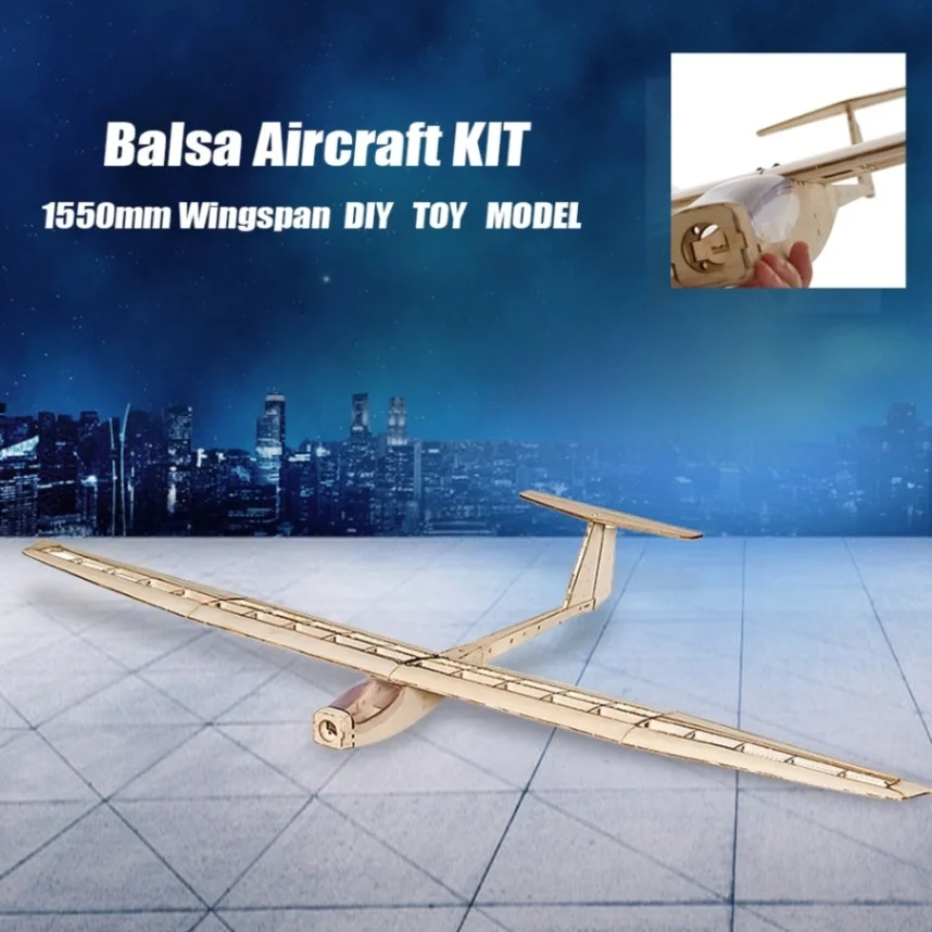 Khaki F1501 F1501 Balsa танцы крылья хобби RC самолет планер 1550 мм размах крыльев самолет DIY набор игрушек - Цвет: Khaki F1501