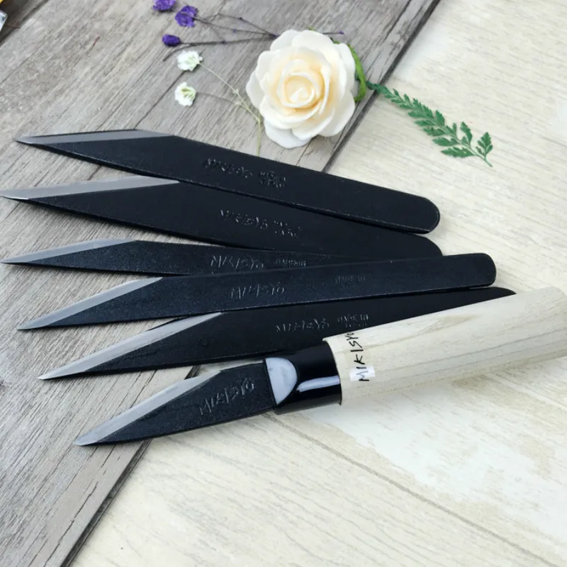 

FREE SHIPPING Japanese original MIKISYO Miki horizontal hand knife cutting knife black carver woodworking tools