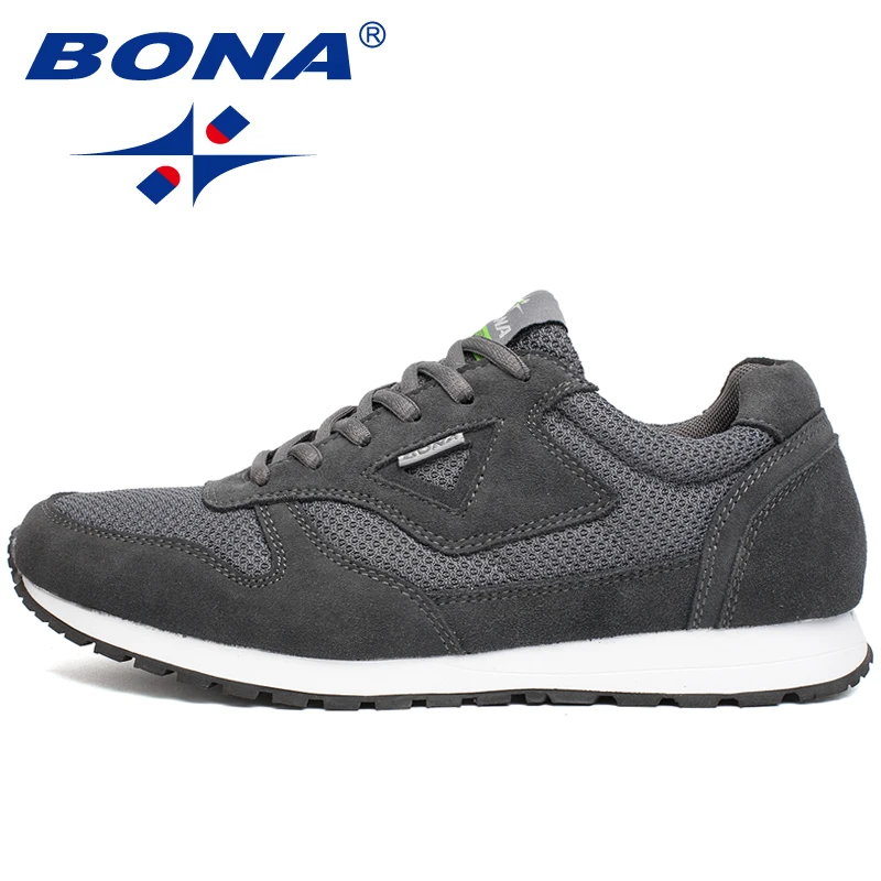BONA New Typical Style Men Running Shoes Lace Up Mesh Upper Sport Shoes Outdoor Activities Athletic Shoes Comfortable Sneakers