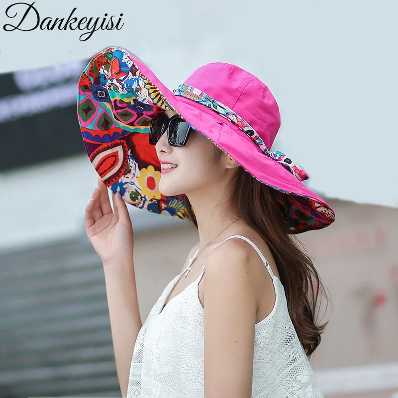 Шляпка от солнца DANKEYISI с широкими полями женская дизайнерская однотонная