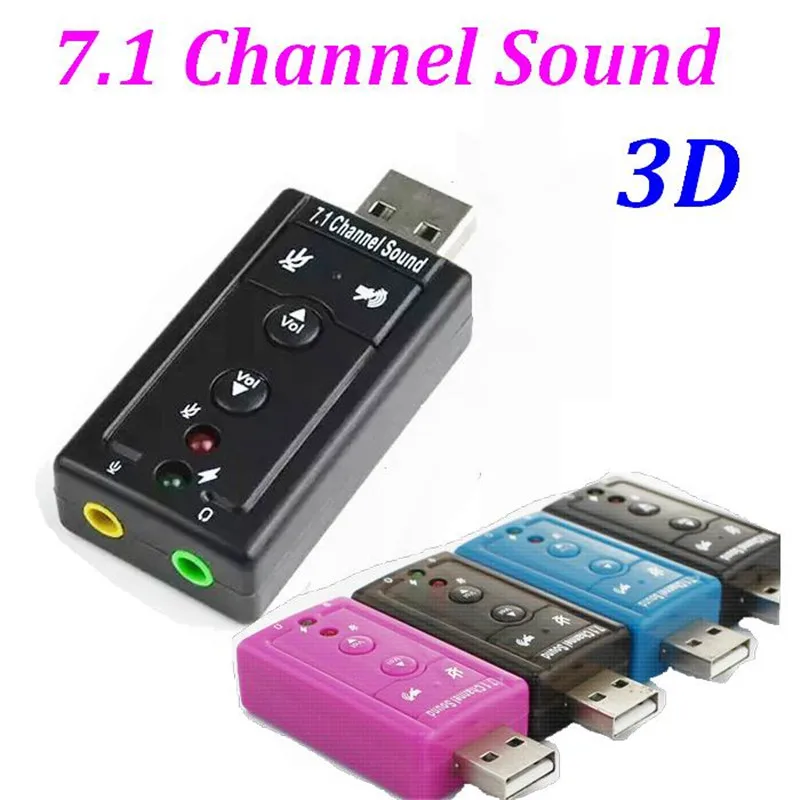 Внешняя звуковая карта с USB на 3D Аудио 7 1 каналов профессиональный микрофон