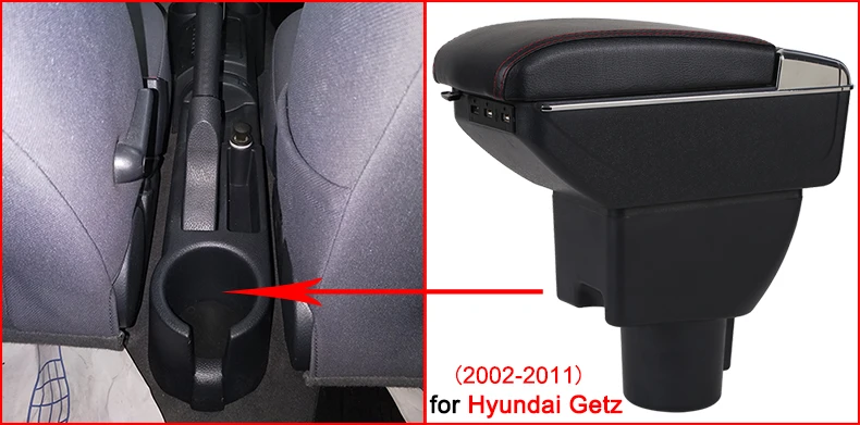 Для hyundai Getz подлокотник коробка hyundai Getz Универсальный центральный автомобильный подлокотник для хранения коробка Подстаканник Пепельница Модификация аксессуары