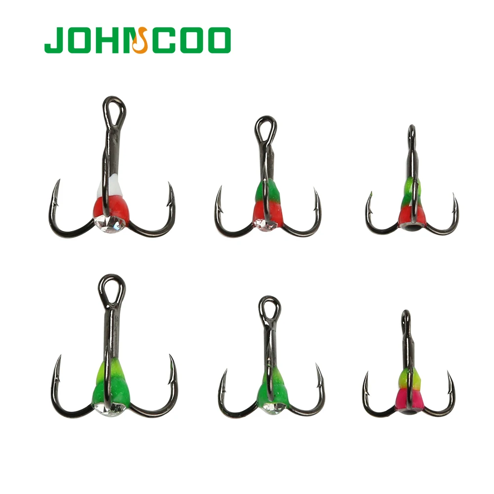 JOHNCOO 6 шт 2018 новый зимний ледяной рыболовный крючок с супер прочными тройными