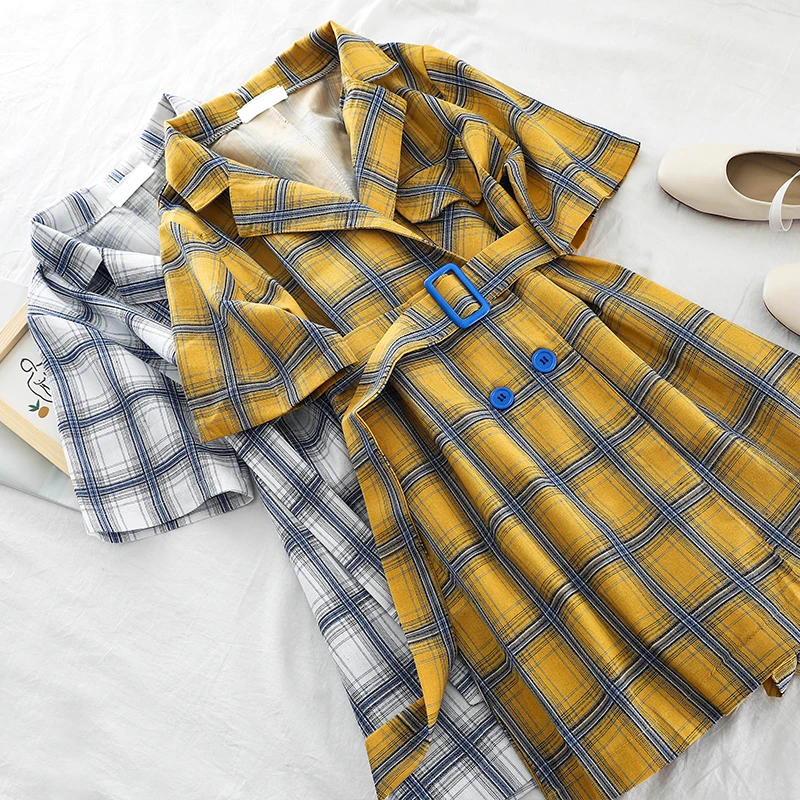 2019 новые модные женские комбинезоны летний клетчатый комбинезон свободный и