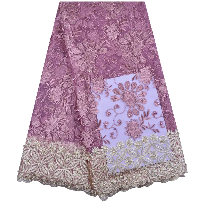 Most Popular African Tulle Lace Fabric With Stones And Beaded High Quality French Net Onion Color F1338 | Дом и сад