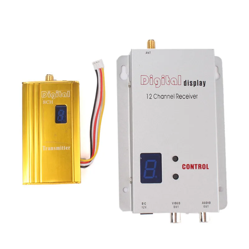 

1.2G 1.5W Wireless AV Transmitter Audio/Video Transceiver Receiver Kit Transmitting Range 1000m-3000m