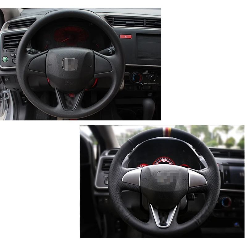 Для HONDA FIT JAZZ 2014-18 пластиковая наклейка накладка на руль декоративная рамку