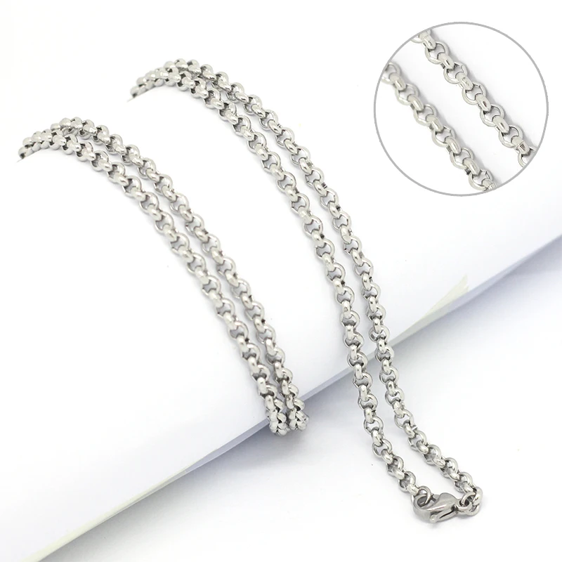 10 шт./лот Высокое качество ожерелье из нержавеющей стали Rolo цепь для эфирного