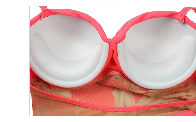 Andzelika bikini женский купальник монокини с сеткой и рисунком на передней части изделия. Эффект пуш апп