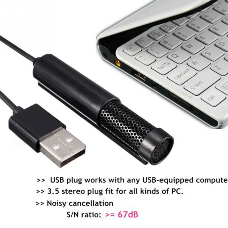 Портативный usb микрофон мини клип-на всенаправленный стерео USB микрофон для ПК компьютер