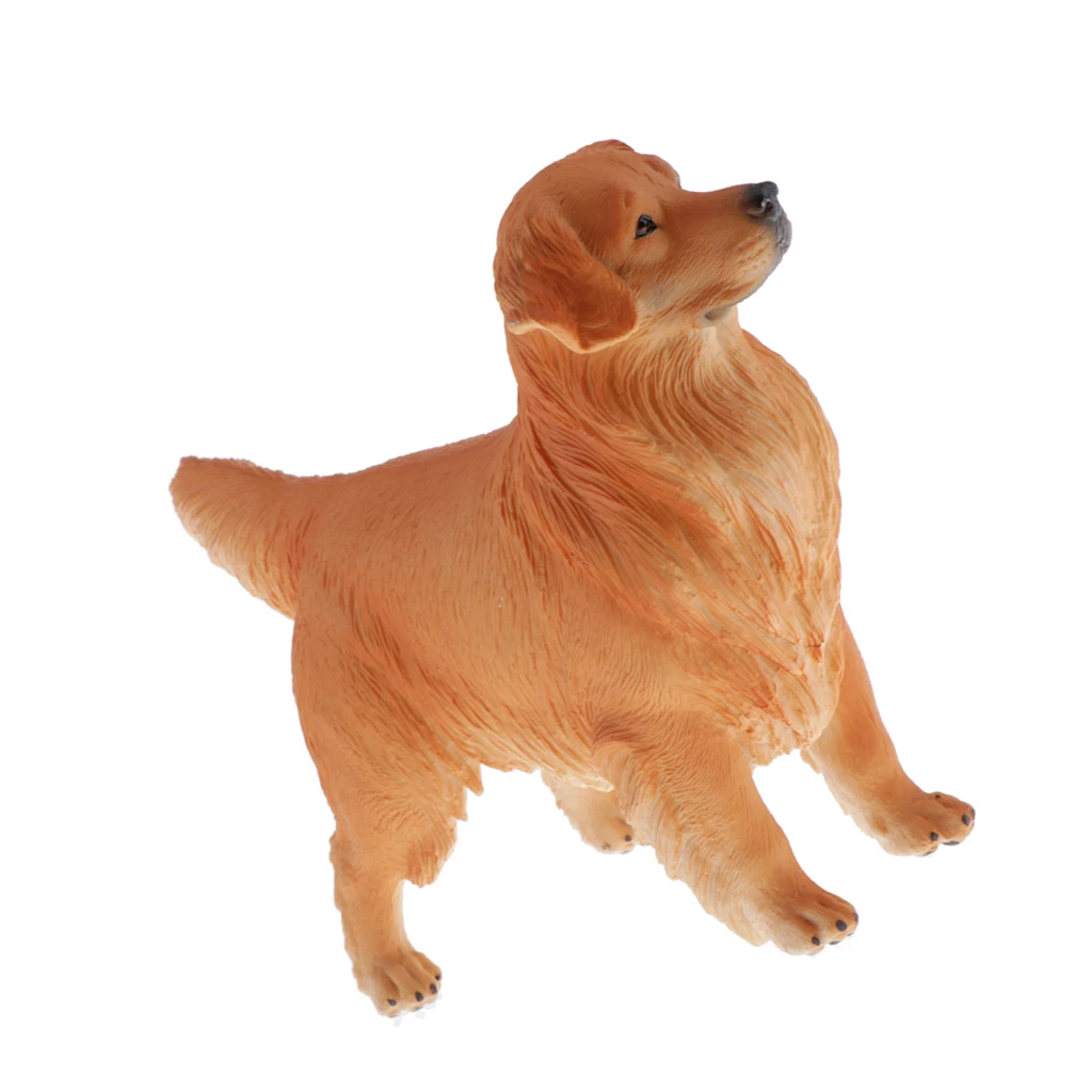 Волшебная Милая пластиковая Статуэтка золотого ретривера в виде животного декор