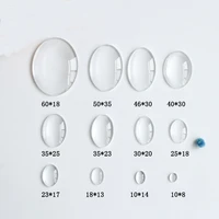 1 pack 10x14mm 13x18mm 18x25mm oval glass cabochon cameo transparent clear flat back crystal cabochon for diy jewelry making
