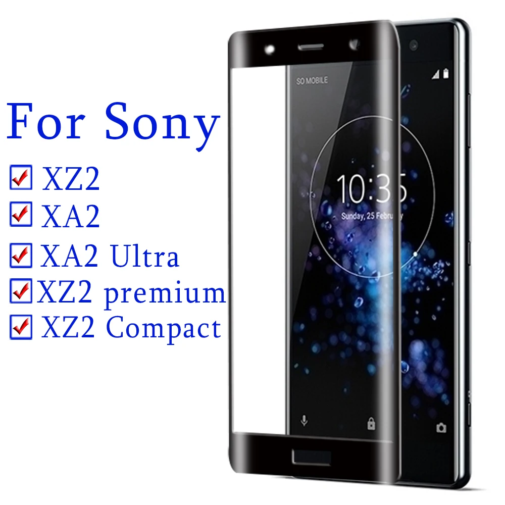 Закаленное стекло для sony xperia xz2 premium Защитное compact xa2 ultra xz 2 xa защита экрана с полным