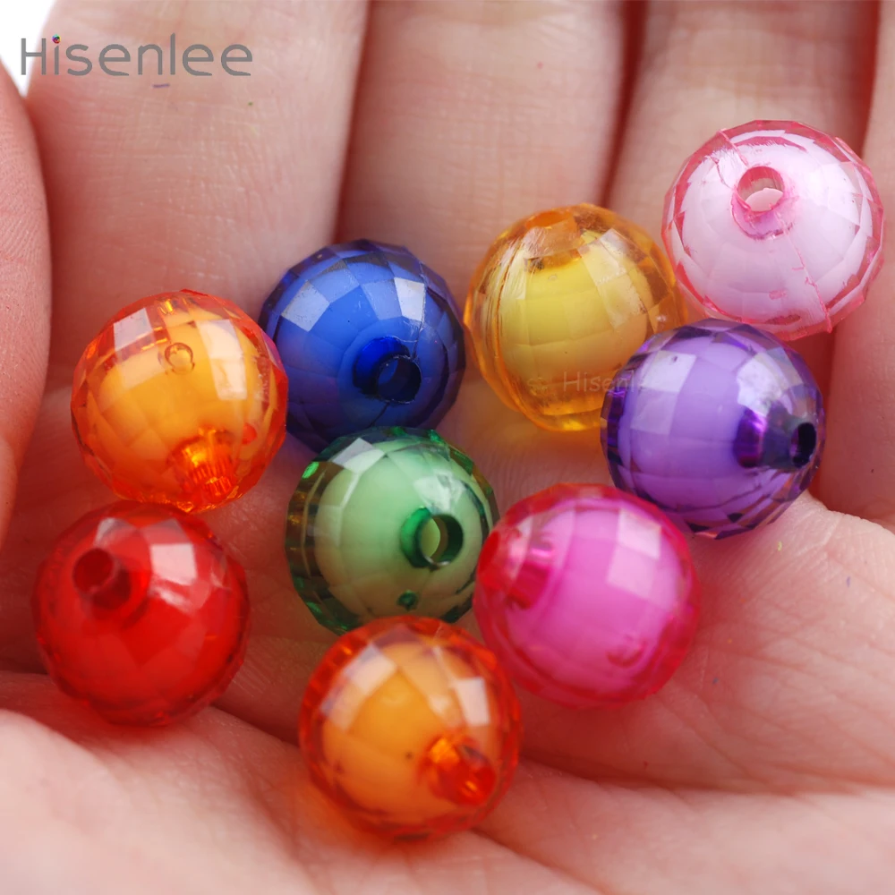 Разноцветные акриловые ограненные в виде земного шара бусины из бисера