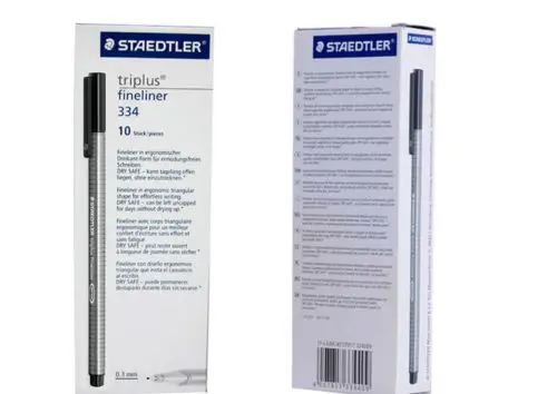 10 шт. STAEDTLER 334 Triplus Fineliner черные/красные/синие ручки 0 3 мм Металлические наконечники