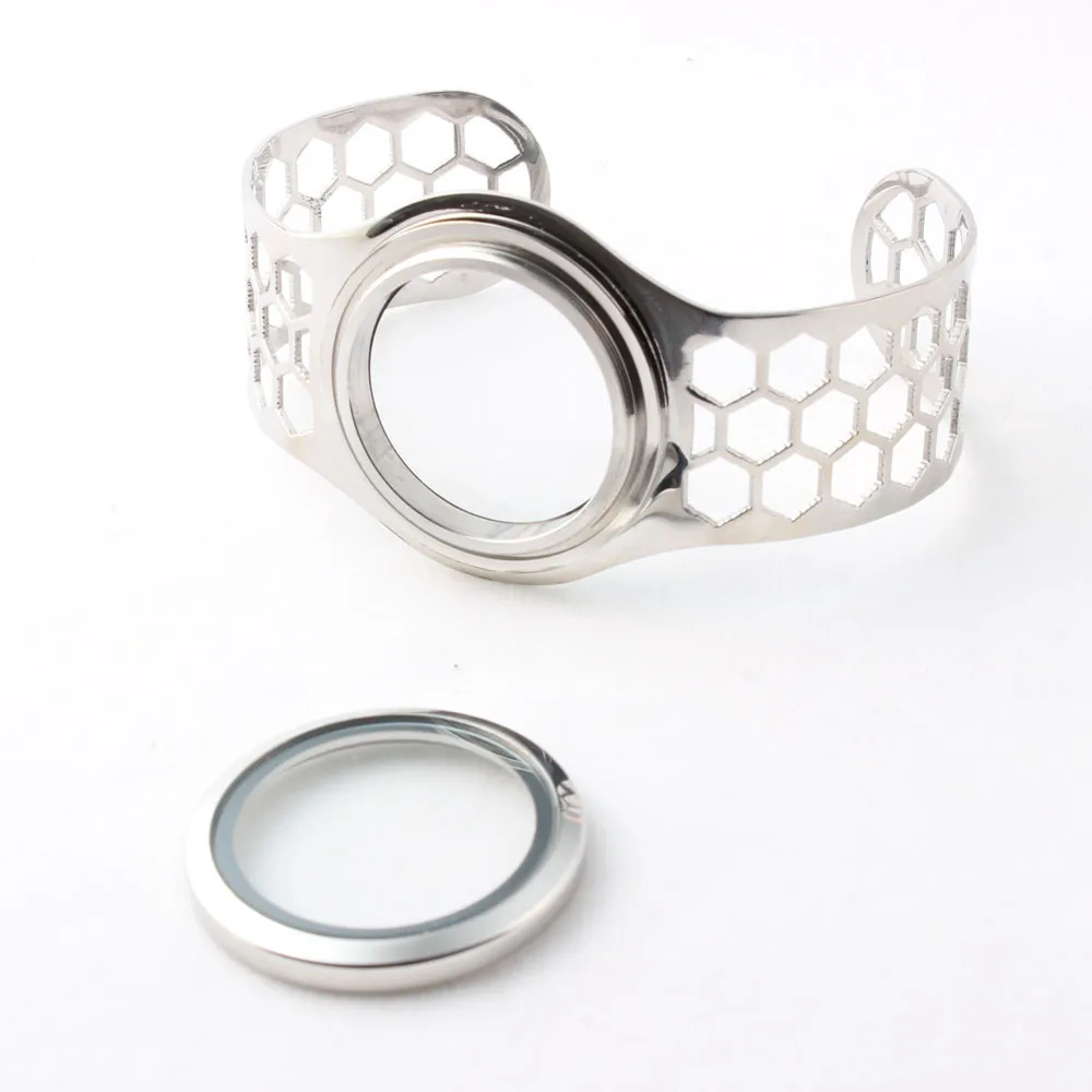 30mm Screw Stainless Steel Floating Locket Bangles Memory Openable Bracelets For Women 5pcs | Украшения и аксессуары