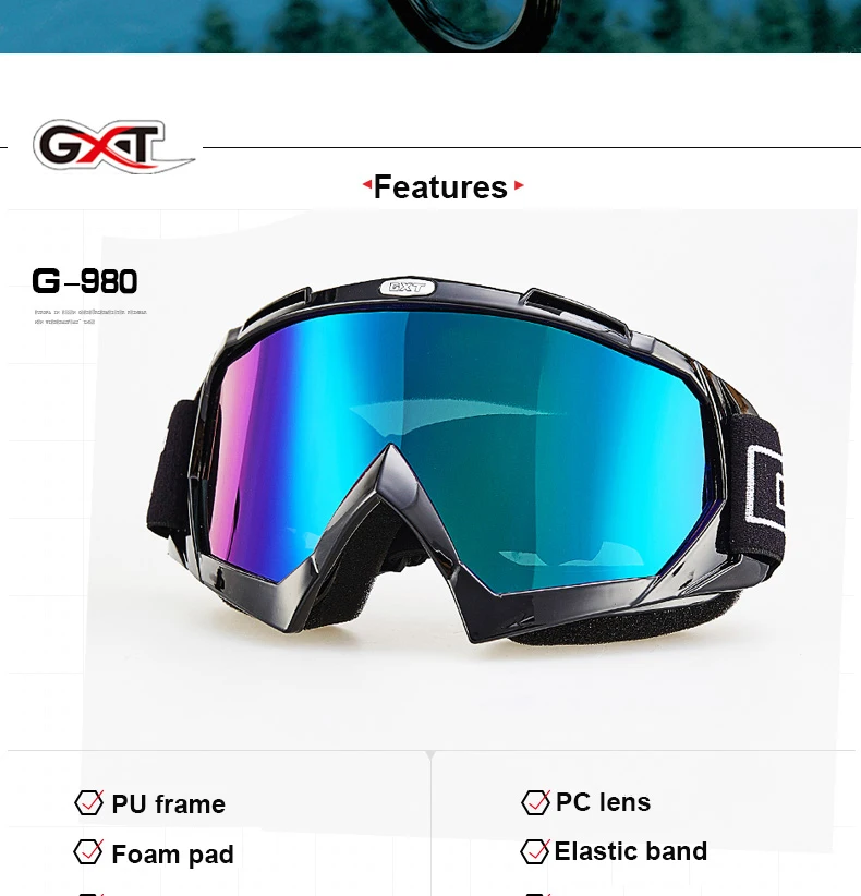 GXT очки для мотокросса ATV MTB Dirt bike Goggle мотоцикл эндуро внедорожные ветрозащитные лыжные очки для катания на коньках