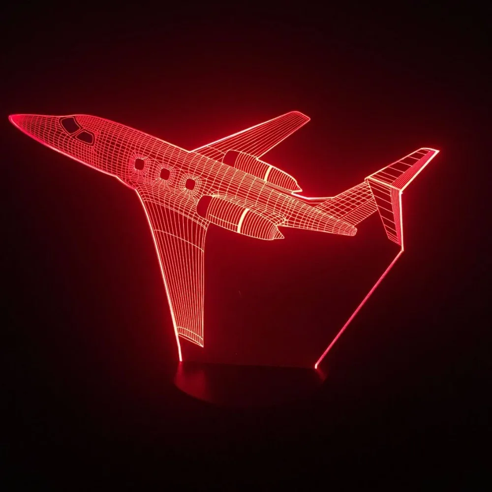 

Jet Air Plane 3D LED Lamp 7 Color Change 3D Night Light Baby Bedroom Table Lamp Touch USB Desk Lamp Kids Holiday Gift Home Deco