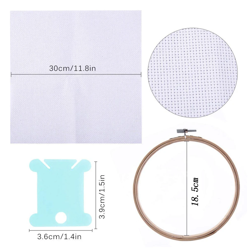 Волшебная ручка для вышивания с обручем Набор 50 шт. смешанные нитки Швейные