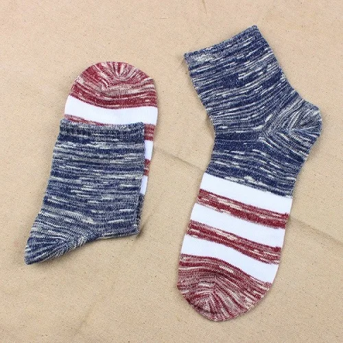 Red Socks Новинка, мужские хлопковые носки, 5 пар/партия, лоскутные деловые мужские носки, дышащие, Осень-зима, Meias для мужчин, размер США(7,5-12 - Цвет: Red Socks