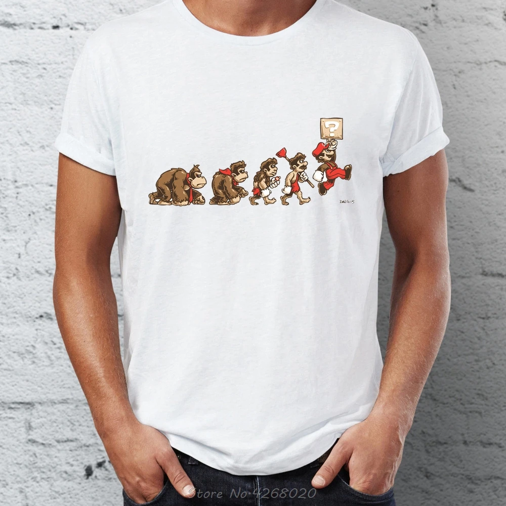 Белый Новая мужская футболка Bit Evolution Mario Donkey Kong забавная игровая рубашка Artsy футболка унисекс футболки Топы Harajuku уличная - Цвет: Белый