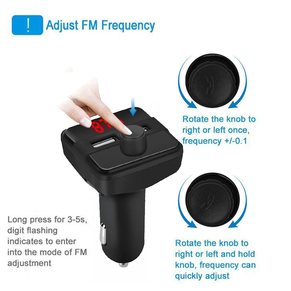 Автомобильный Bluetooth MP3 плеер fm передатчик для смартфона ручные звонки аксессуары