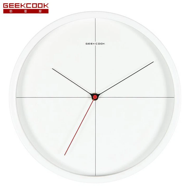 White White Quater Time 12 дюймов металлические настенные часы бесшумные без тиканья кварцевый механизм подметания рук для гостиной спальни украшения дома - Цвет: White White