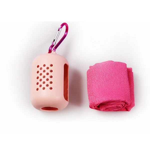 Cherry blossoms Pink Спортивное Полотенце из микрофибры с холодным ощущением, быстрое высыхание, портативное охлаждающее полотенце для льда, силиконовый чехол, полотенце для бега, йоги, путешествий на открытом воздухе - Цвет: Cherry blossoms Pink