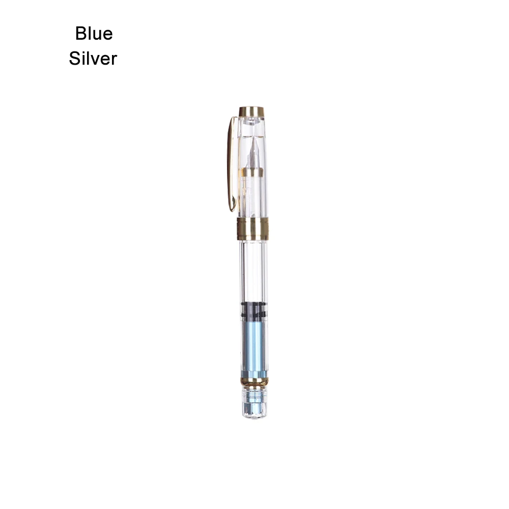 transparent blue Модный металлический зажим Портативный мульти Цвет прозрачный перьевая ручка винт ультратонкая EF перо подарок 9 Цвет Палочки офисные школьные принадлежности, блокноты - Цвет: transparent blue
