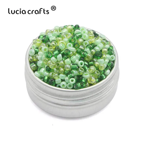 C3 Green series Lucia crafts 20 г/лот 2 мм Разноцветные стеклянные бусины для украшения одежды Изготовление ювелирных изделий DIY аксессуары E1013 - Цвет: C3 Green series