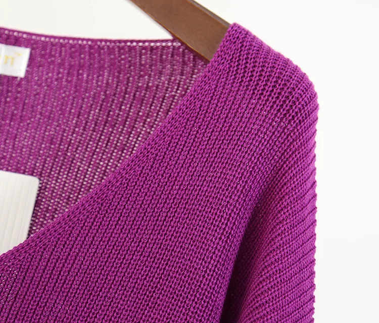 Женский свитер с треугольным вырезом свободный Трикотажный длинным рукавом 2018 |