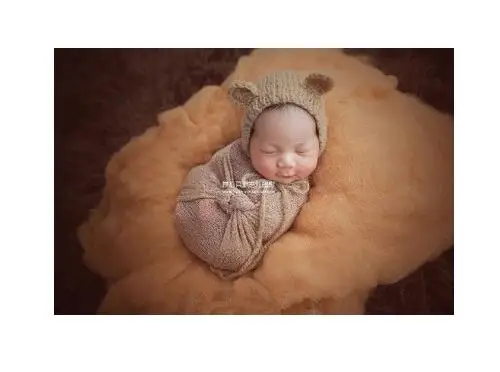 

50*40cm Newborn Baby Photography Posing Fabric Wool Fluff Wool Stuffer Basket Stuffer Filler Layering Blanket Receiving Blanket