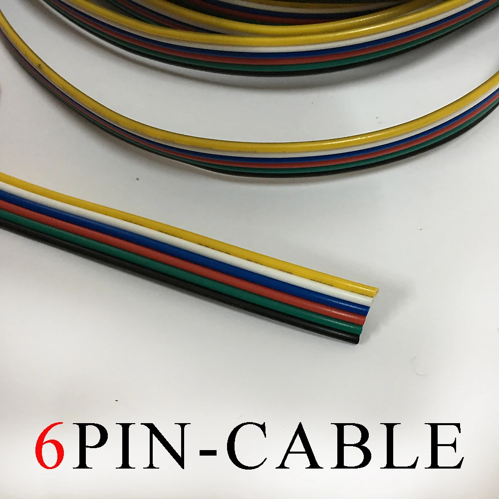 6pin 1 м 2 м 10 м/20 м рулон 2pin/3pin/4pin/5pin 22AWG/20AWG/18AWG светодиодный разъем удлинитель провода кабель - Цвет: 6pin
