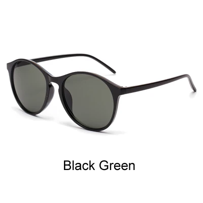 Black Green Ralferty, винтажные женские солнцезащитные очки, новинка, брендовые круглые солнцезащитные очки, черные, UV400 покрытие, солнцезащитные очки, Ретро стиль, Корея, женские очки W19801 - Цвет линз: Black Green