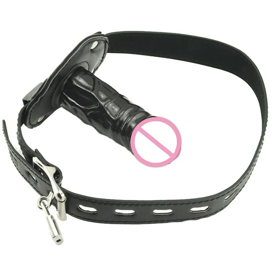 Петух голова силиконовый рот кляп кожаный ремень для дилдо БДСМ мордочка