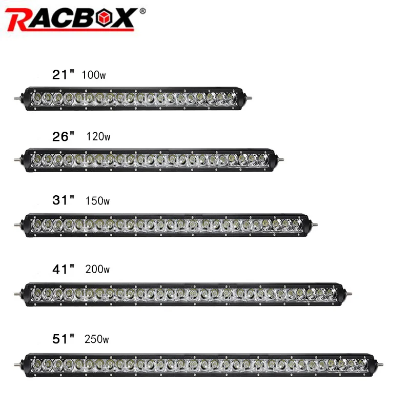 100W 120W 150W 200W 250W 21 26 31 41 51 дюйм с CREE светодиодный чипы однорядные рабочий светильник