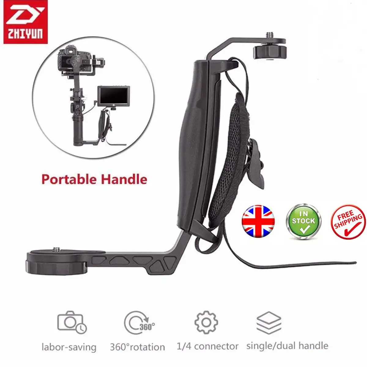 Zhiyun кран 2 трансмаунт мини двойная ручка L кронштейн держатель для Светодиодный свет/микрофон/монитор аксессуары комплект